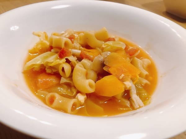 マメロニで作ったミネストローネ風スープ